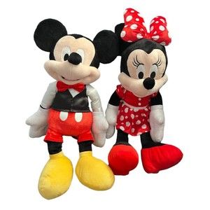 Disney 2016 Minnie Mickey Mouse Plush Doll Vest Polka Dot Dress Red Shoes 20 in